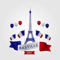 gelukkige bastille-dag vectorillustratie vector