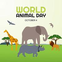 wereld dieren dag vectorillustratie vector