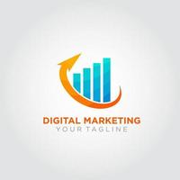 digitale marketing logo ontwerp vector. geschikt voor uw bedrijfslogo vector