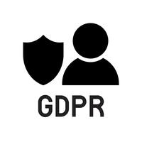 GDPR General Data Protection Regulation icon, solide stijl vector