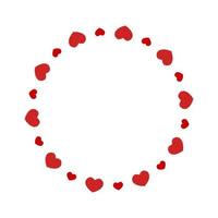 rond frame met harten. sjabloon voor Valentijnsdag uitnodigingskaart, foto, afbeelding, banner vector