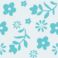 blauwe bloem en blad naadloze vector background