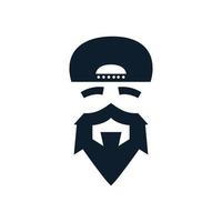 mannelijke baard met hoed logo ontwerp vintage of retro vector