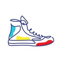 lijnen kunst abstract kleur schoenen sneakers logo ontwerp vector pictogram symbool illustratie