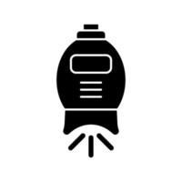 tanden whitening machine zwart glyph pictogram. tandheelkundige gezondheid. diepe tandenreiniging. professionele behandeling. het bereiken van een heldere glimlach. silhouet symbool op witte ruimte. vector geïsoleerde illustratie