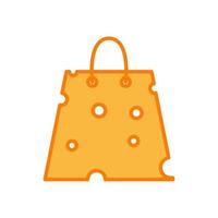kaas met boodschappentas logo ontwerp vector pictogram symbool illustratie