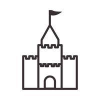 lijnen kasteel oud met toren logo symbool vector pictogram illustratie ontwerp