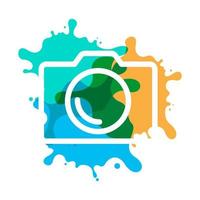 abstracte kleur verf met camera logo vector symbool pictogram illustratie ontwerp