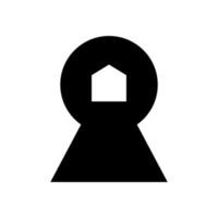 huis of huis veiligheidsslot silhouet logo ontwerp vector