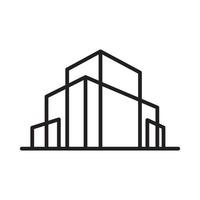 lijnen kunst minimalistisch gebouw modern huis logo ontwerp vector pictogram symbool illustratie