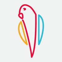 papegaai vogel abstracte kleur lijn logo ontwerp eenvoudig vector