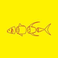 vis zee eten sushi gesneden lijnen logo ontwerp vector pictogram symbool illustratie