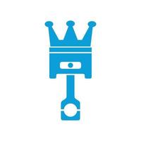 koning zuiger met kroon illustratie logo ontwerp automotive vector