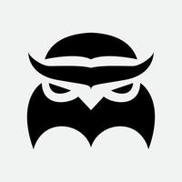 uil met hoed silhouet logo ontwerp vector