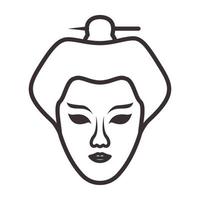 lijnen vrouwen hoofd japan cultuur logo symbool vector pictogram illustratie ontwerp