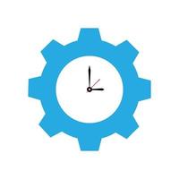 klok tijd horloge met versnelling logo ontwerp modern vector