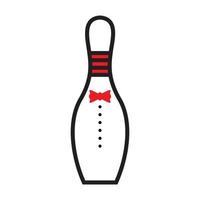 bowling met stropdas logo vector symbool pictogram illustratie ontwerp