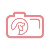 huisdier of hond of kat camera lens fotografie logo ontwerp pictogram vector