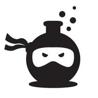 laboratorium met samurai logo vector symbool pictogram illustratie ontwerp