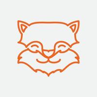 schattig lijn vos hoofd gezicht logo ontwerp vector