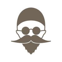aziatische man oud met baard logo vector symbool pictogram illustratie ontwerp