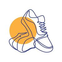 lijnen kunst schoenen man modern logo ontwerp vector pictogram symbool illustratie