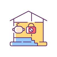 slot kelderdeur rgb kleur pictogram. kinder veiligheid. baby vallen en trauma preventie. kindveilige woning. peuter beveiliging in huis. geïsoleerde vectorillustratie. eenvoudige gevulde lijntekening vector