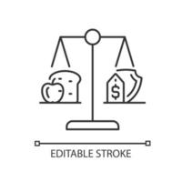 voedsel Justitie lineaire pictogram. vrijwilligers organisatie. voedselonzekerheid. toegang tot gezonde voeding. dunne lijn aanpasbare illustratie. contour symbool. vector geïsoleerde overzichtstekening. bewerkbare streek