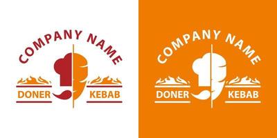 döner kebab-logo voor restaurants en markten. vector