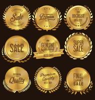 Gouden verkoop etiketten retro vintage design collectie vector