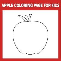 appel kleurplaat voor kinderen vector