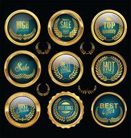 Luxe premium gouden insignes en labels vector