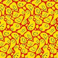 vervormd gelukkig glimlachen vector naadloos patroonontwerp