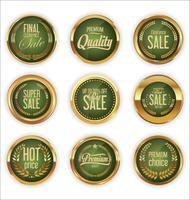 Luxe premium gouden insignes en labels vector