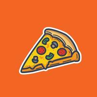 heerlijke pizza vector illustratie eten slice ontwerp egale kleurenversie, voor pictogram, symbool en logo. eps 10 bewerkbare lijn