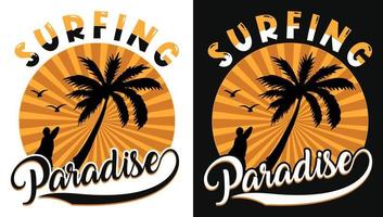 surfparadijs retro ontwerp voor t-shirt, hoodie, spandoek, poster vector