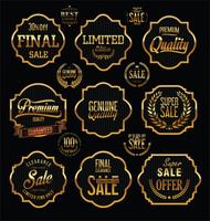 Luxe premium gouden insignes en labels vector