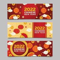 Chinese nieuwjaarsbannerset voor 2022 vector