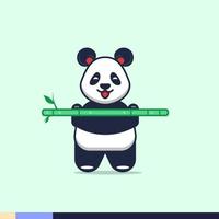 panda illustratie die bamboe optilt vector