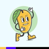 lange trend mango fruit illustratie vector