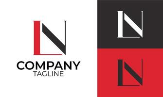 letter ln-logo. logo opnemen met abstracte vorm. vector