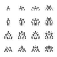 collectie set mensen pictogrammen lijn werkgroep team vector, vergadering, teamwork, zakenman vector