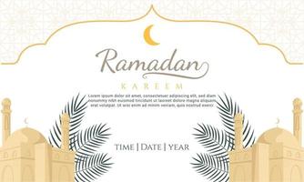 islamitische stijl ramadan kareem en eid decoratieve achtergrond vector