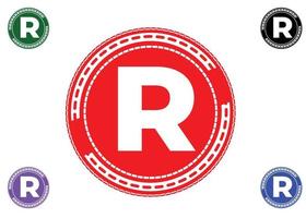 r brief logo en pictogram ontwerpsjabloon vector