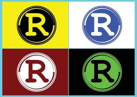 r brief logo en pictogram ontwerpsjabloon vector