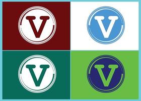 v brief logo en pictogram ontwerpsjabloon vector