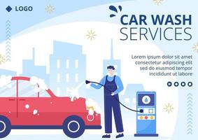 car wash service brochure sjabloon platte ontwerp illustratie bewerkbaar van vierkante achtergrond geschikt voor sociale media of web internet advertenties vector