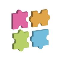 puzzels vector isometrisch, kleur web iconen, nieuwe vlakke stijl. creatieve illustratie