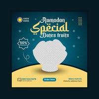 speciale ramadan voedselbanner en social media postsjabloonontwerp vector