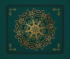 luxe mandala-achtergrond met moderne gouden patroonstijl. dit ontwerp perfect voor ramadan achtergrond, uitnodigingskaart, decoratieve achtergrond, print, spandoek, poster, omslag, brochure, flyer etc. vector